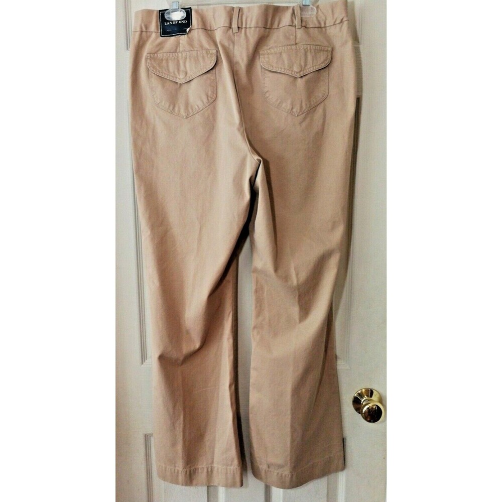 Lands' End Light Khaki Women Heritage Chino Boot Cut Pants 12 X 31 RSVP $39 - Picture 4 of 12